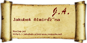 Jakubek Almiréna névjegykártya